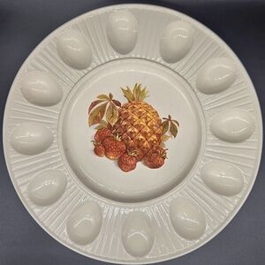 Treasure Craft 12" Deviled Egg Platter with Pineapple Strawberry Design